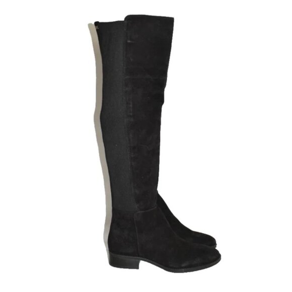 $300 Sam Edelman Pam Over the Knee STRETCH Boot BLACK SUEDE 6.5  (TPO15.5) - Picture 2 of 8